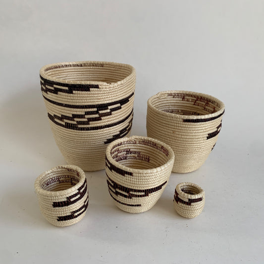 Handmade Woven Nesting Baskets Set of 5
