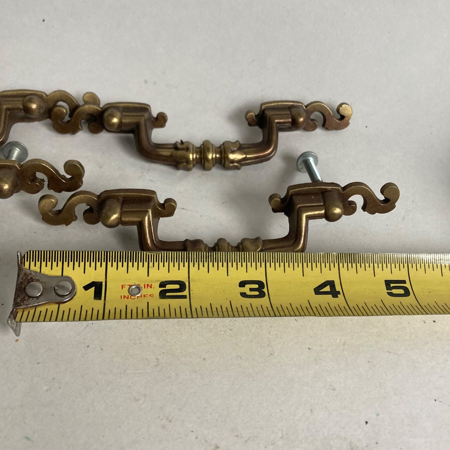 Lot 4 Vintage Drawer Pulls Retro MCM Brass? Handles