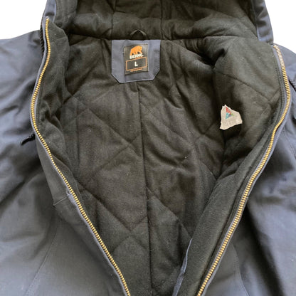 Berne Heavy Duty Duck Hooded Work Jacket Men’s L Regular Insulated HJ51ND Blue
