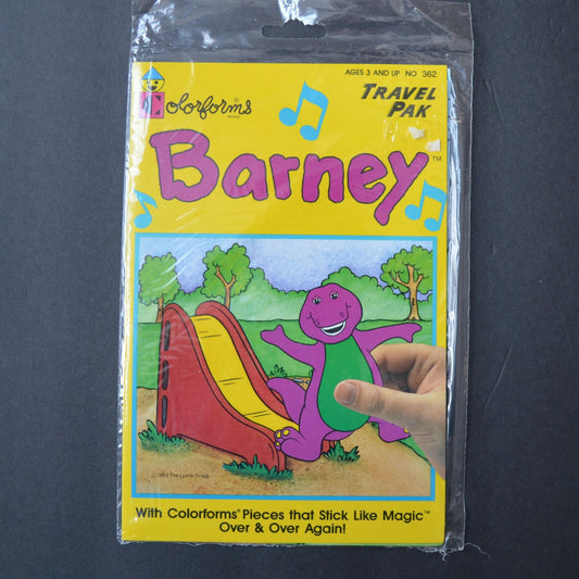 Colorforms Barney Travel Pak Vintage New 1993