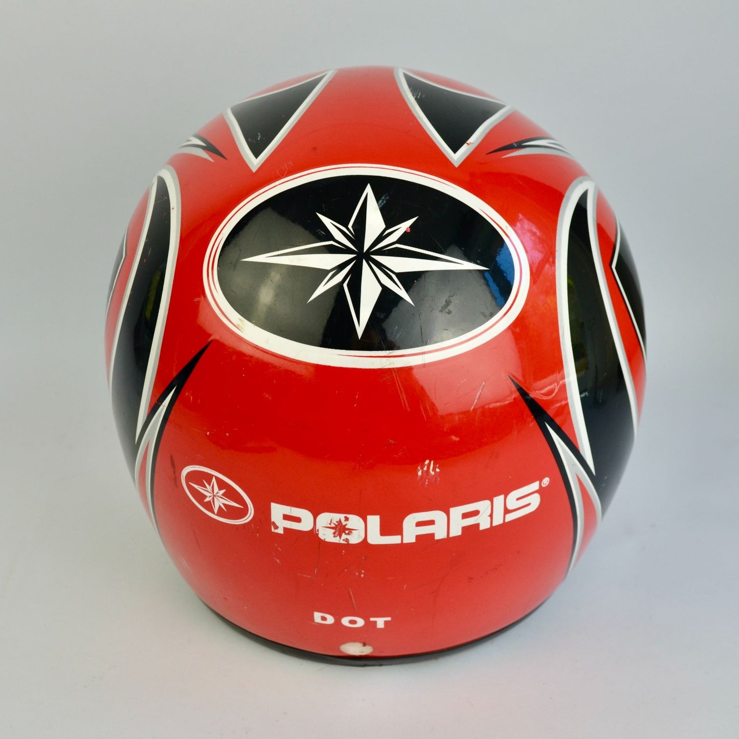 Vintage 2004 Polaris Youth Racing Helmet Size Large Snowmobile Red Black White
