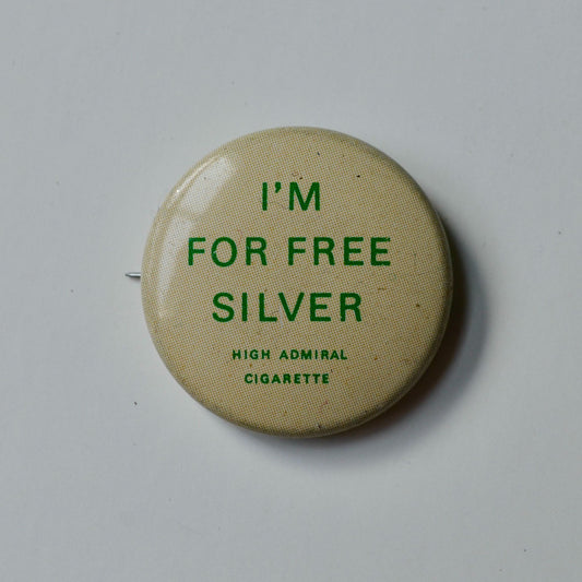 High Admiral Cigarette I'm for Free Silver Tiny Pin Button