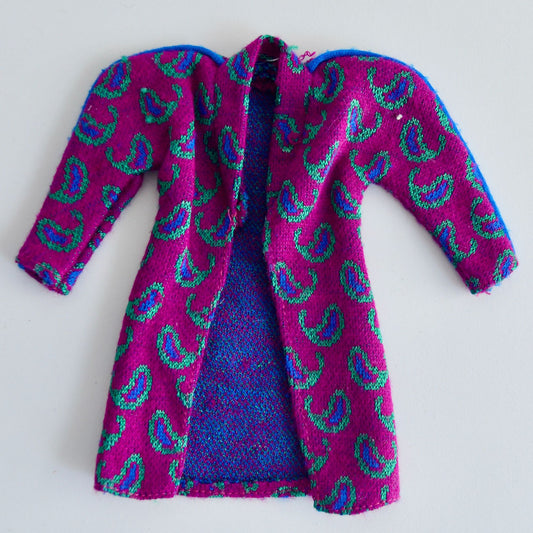 Mattel Barbie 4481 Sweater Soft Coat Purple Paisley 1987