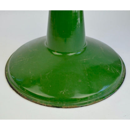 Vintage Green Porcelain Enamel Barn Light Shade Gas Station Fixture 12"
