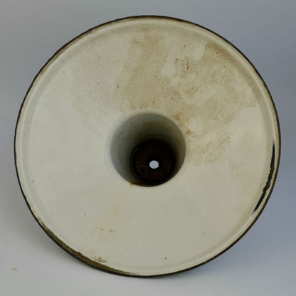 Vintage Green Porcelain Enamel Barn Light Shade Gas Station Fixture 12"