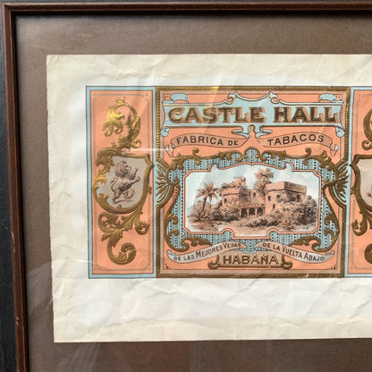 Castle Hall Habana Cigar Box Label Framed Vintage