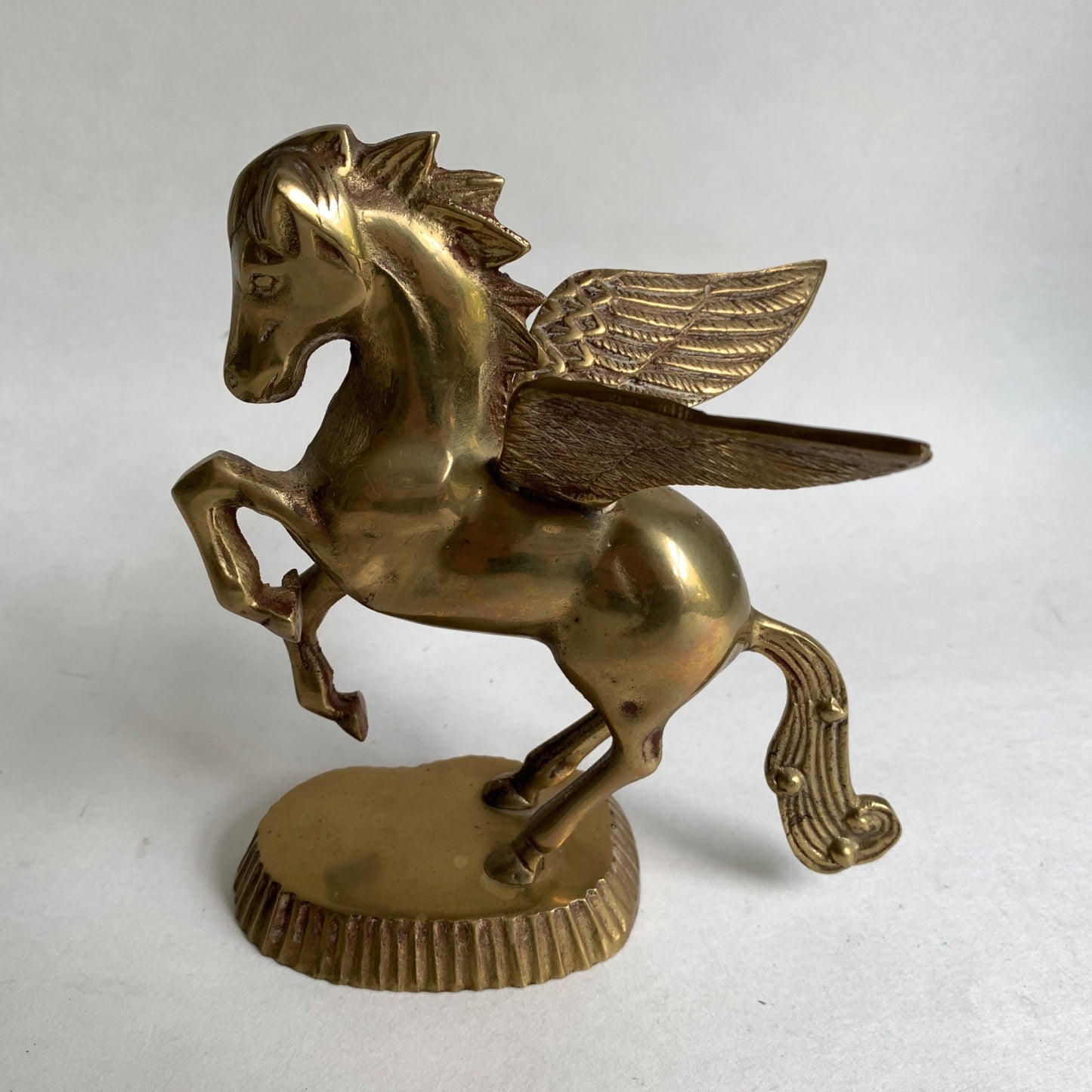 Vintage Brass Pegasus Horse On Stand 7"