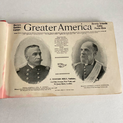 Antique 1898 Greater America Book Heroes Battles Camps Black & White Photographs