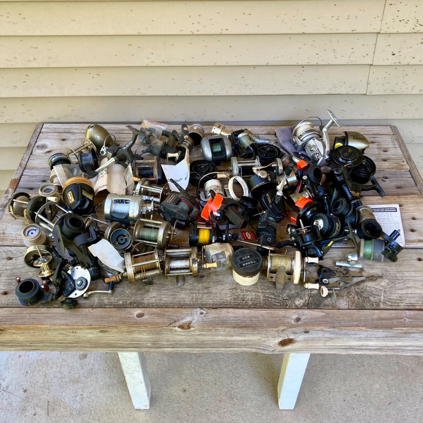 Large Lot Vintage Fishing Reel Parts FOR PARTS OR REPAIR