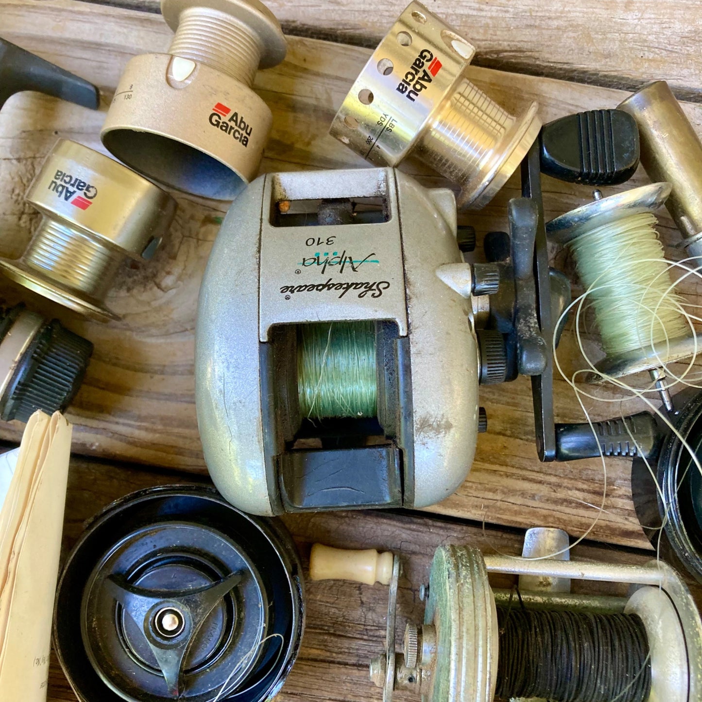 Large Lot Vintage Fishing Reel Parts FOR PARTS OR REPAIR