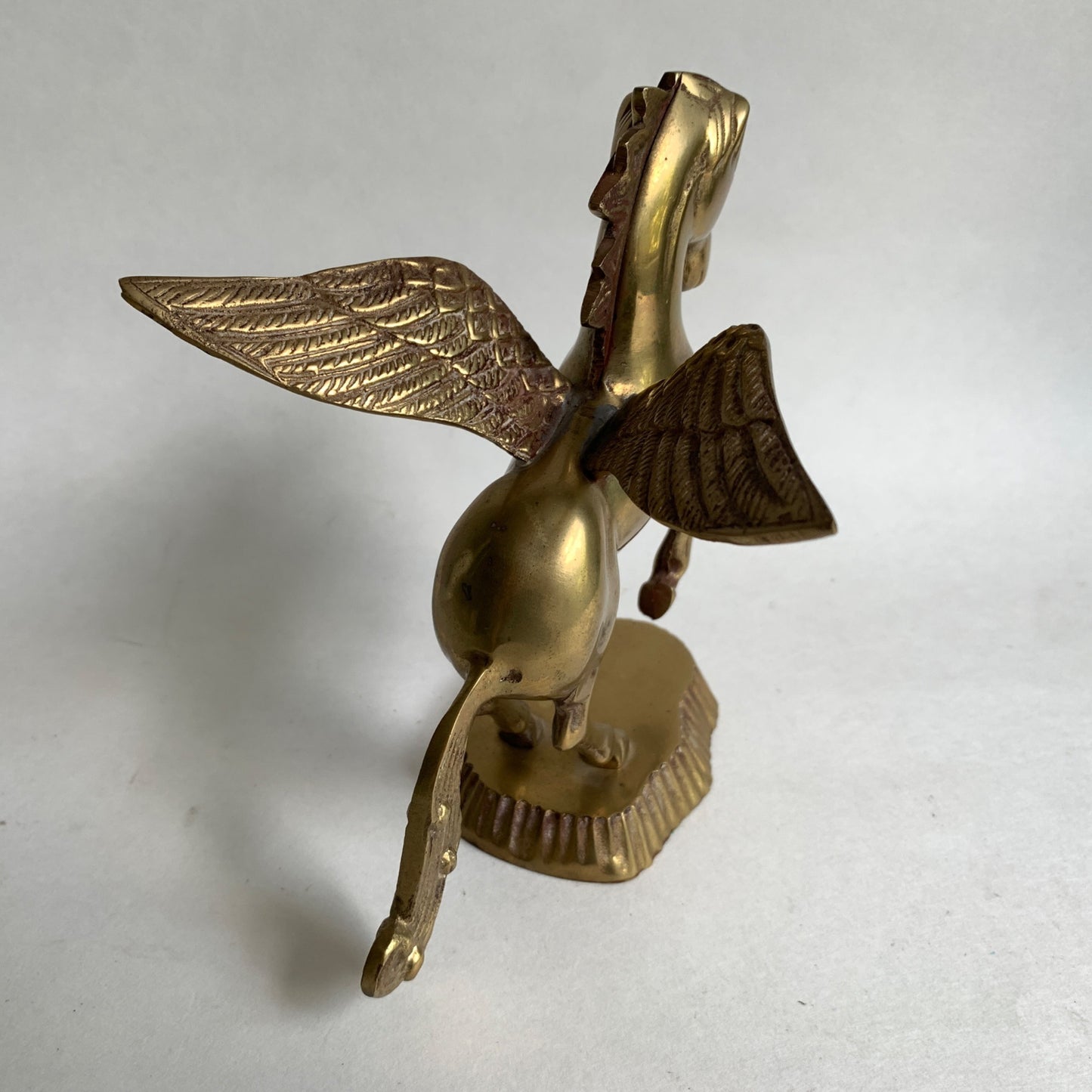 Vintage Brass Pegasus Horse On Stand 7"