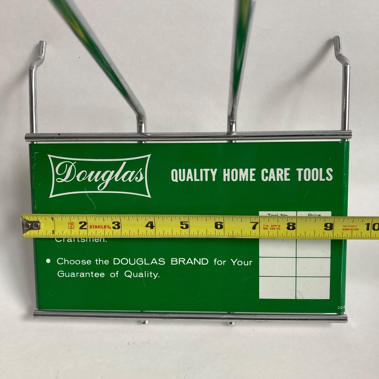 Vintage Douglas by Craftsman Advertising Tool Display Rack Holder Green Metal USA