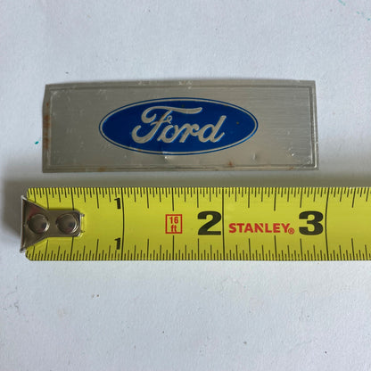 Vintage Small Ford Aluminum Label Placard Emblem 3"