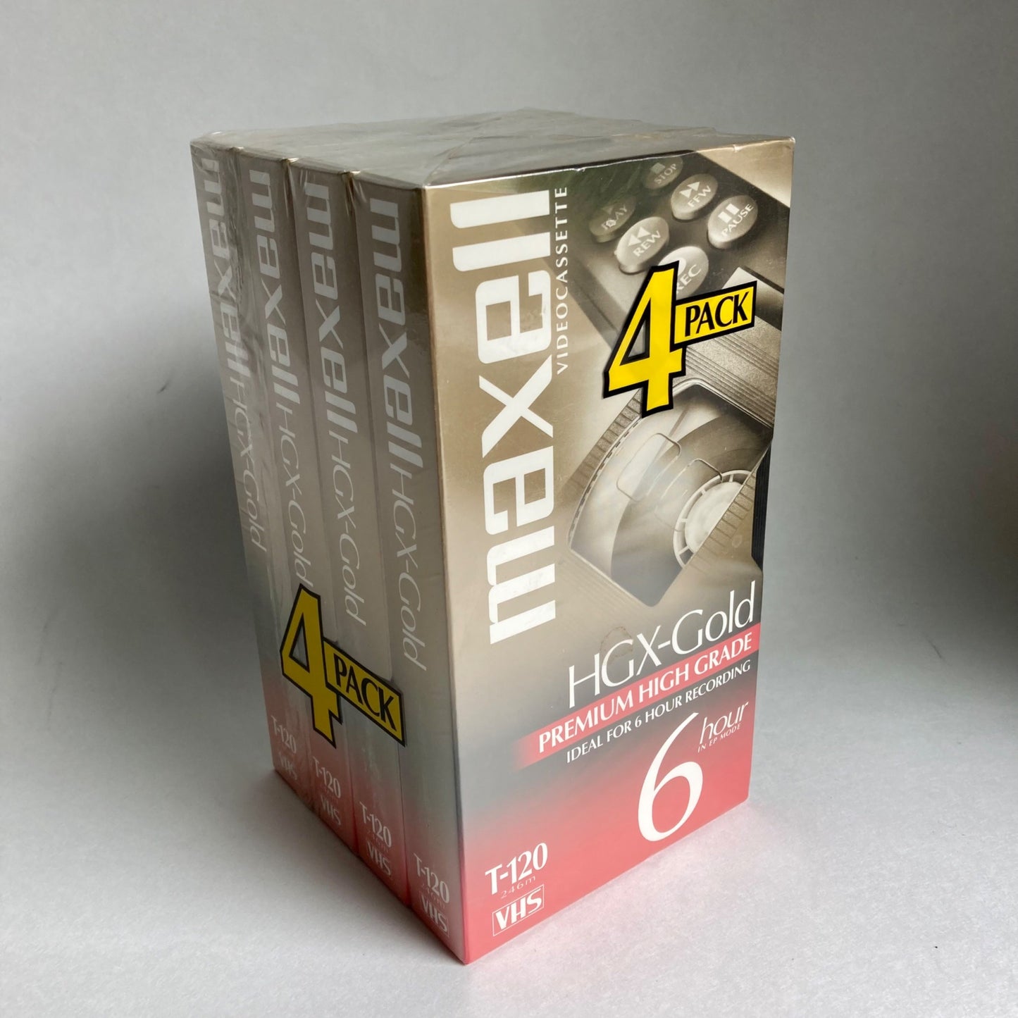 4-Pack Maxell Blank VHS Tapes HGX-Gold Premium High Grade T-120 NEW SEALED!