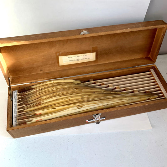 Vintage Bruning Curve Set in Wooden Box Engineering Architect