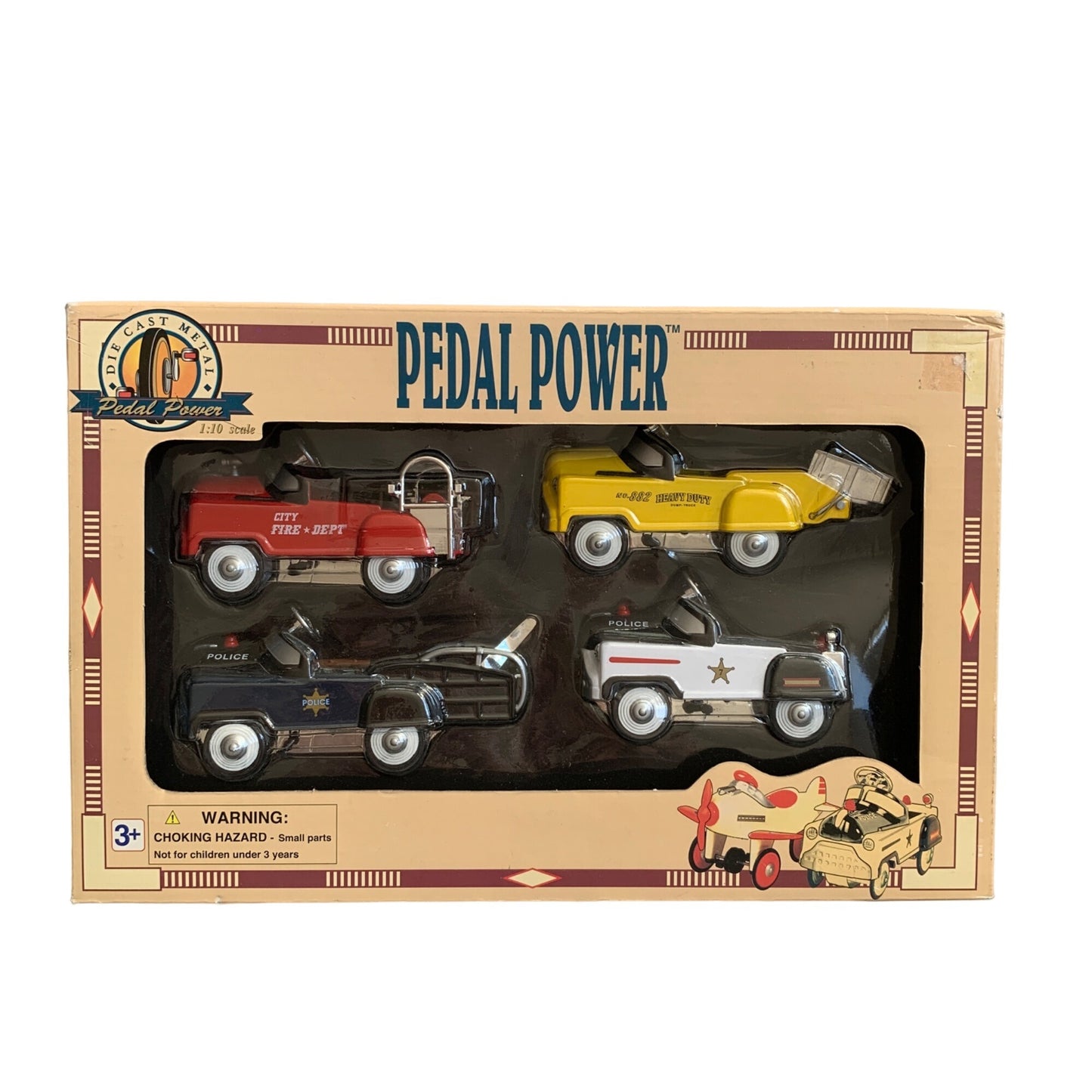 Pedal Power Die Cast Metal 1:10 Scale Vehicles New 1/10