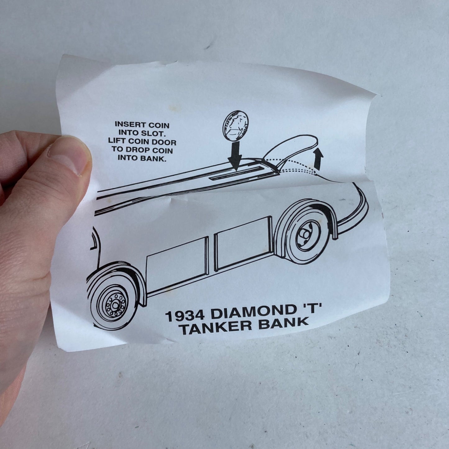 Vintage Ertl Texaco 1934 Diamond Tanker Truck "Doodle Bug" Diecast Bank w/ KEY!