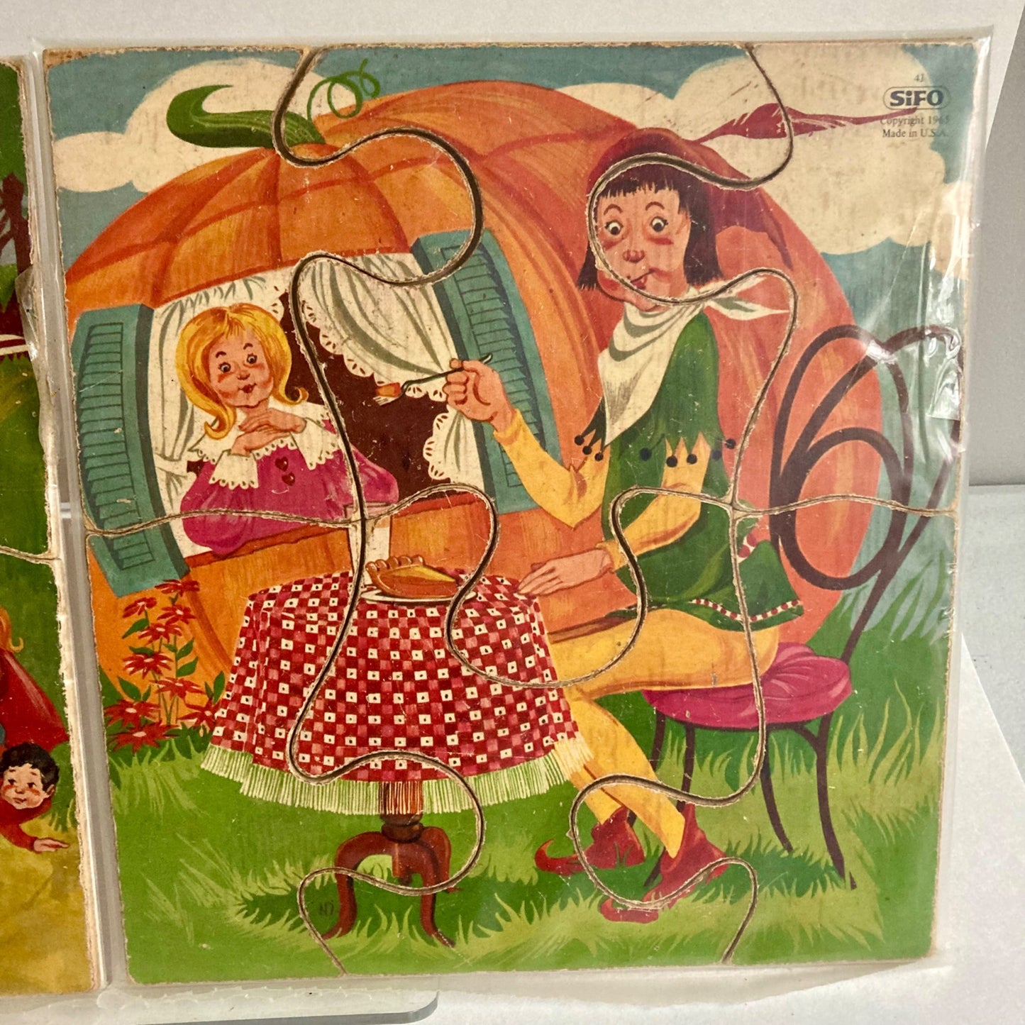 Lot 2 Vintage 1965 SIFO Tray Puzzles Nursery Rhyme