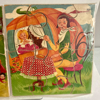 Lot 2 Vintage 1965 SIFO Tray Puzzles Nursery Rhyme