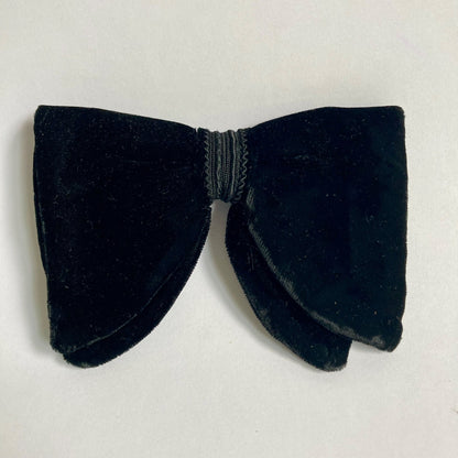 Vintage Ormond Colonial Black Bowtie 5" Rust Resistant Clip-On Bow Tie Velvet