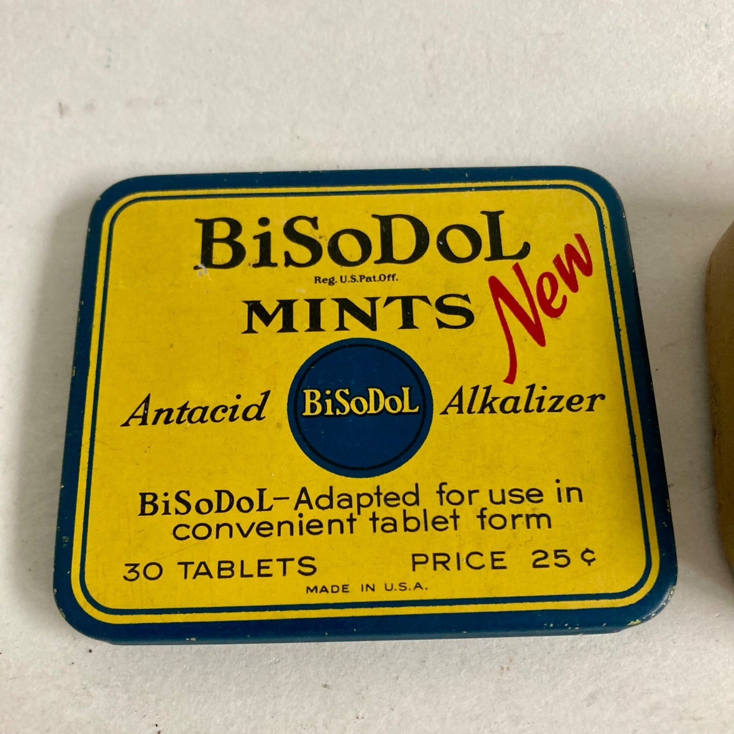 Lot 2 Vintage Tins Lakerol Pastilles & Bisodol Mints Antacid Alkalizer