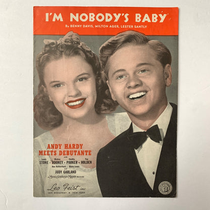 Judy Garland I'm Nobody's Baby Sheet Music Vintage