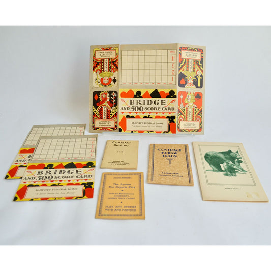 Lot Vintage Contract Bridge Booklets & Score Cards 500 1934