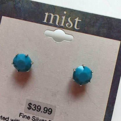 Mist Swarovski Silver Turquoise Earrings New