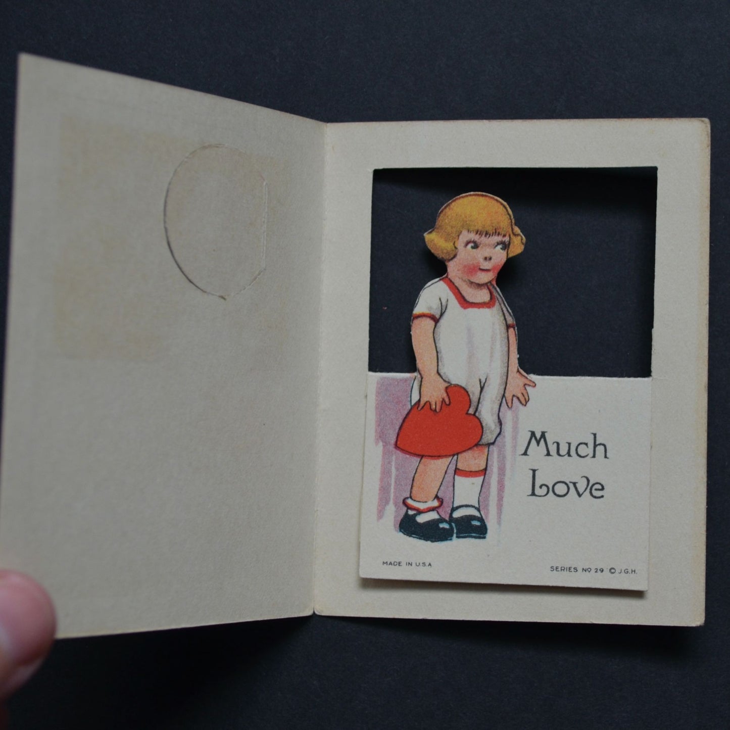 Vintage Valentine My Card Moon Girl Yellow Dress