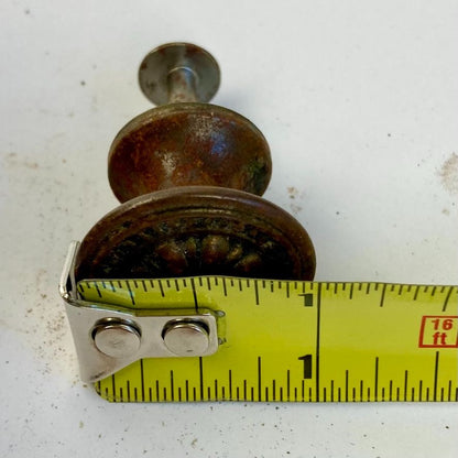 Lot 3 Antique Brass/Bronze 1" Drawer Pulls Knobs Floral Design Vintage ORIGINAL