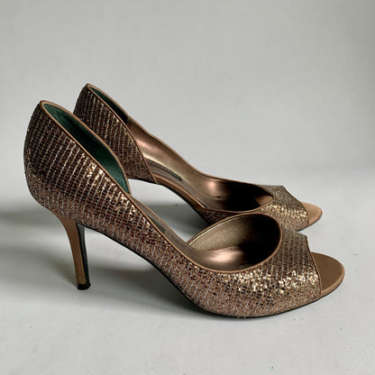 Nina Fern GM Sandal Heels Heel Bronze 7.5 M