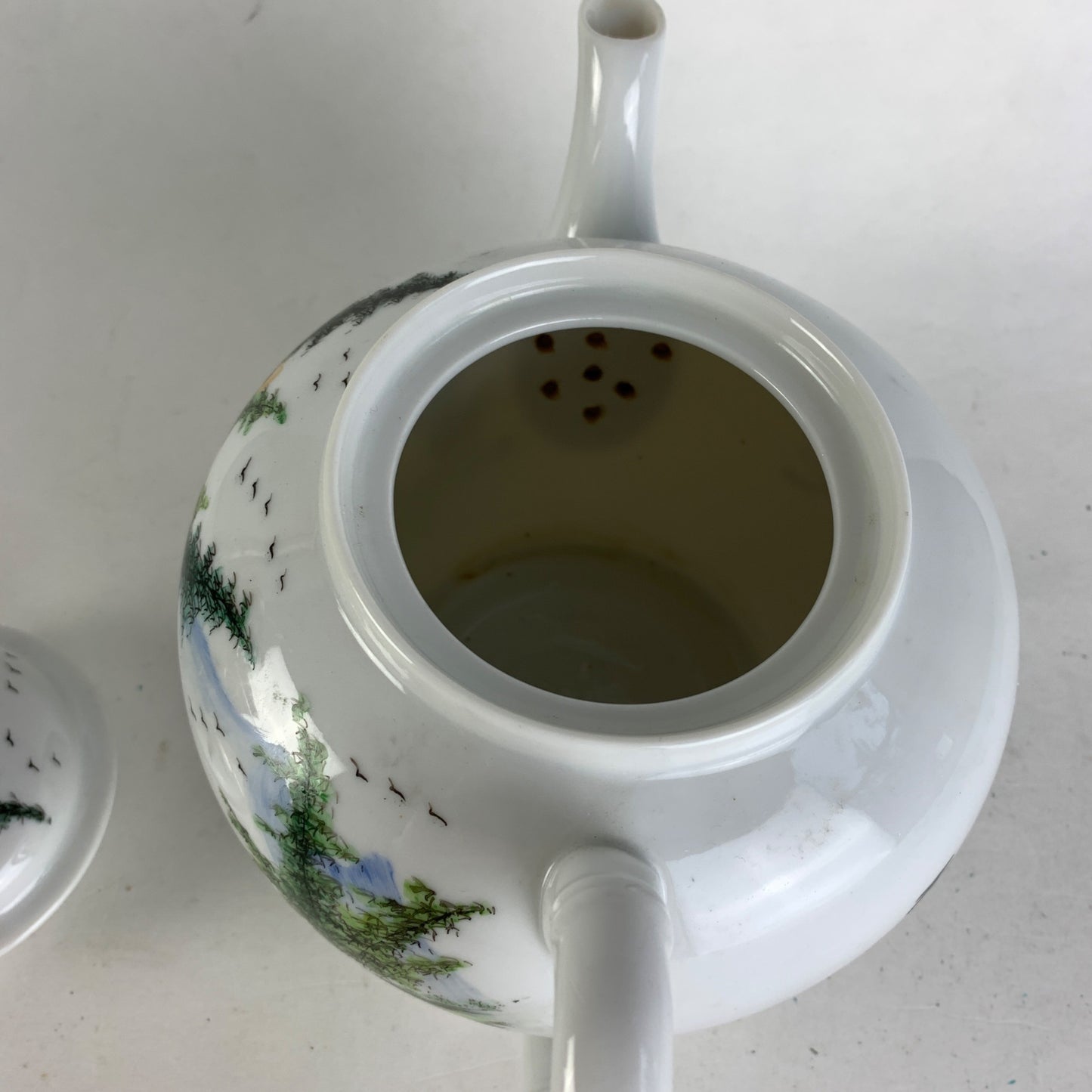 Vintage Tao Fong Shan Hong Kong Painted Tea Pot Ceramic