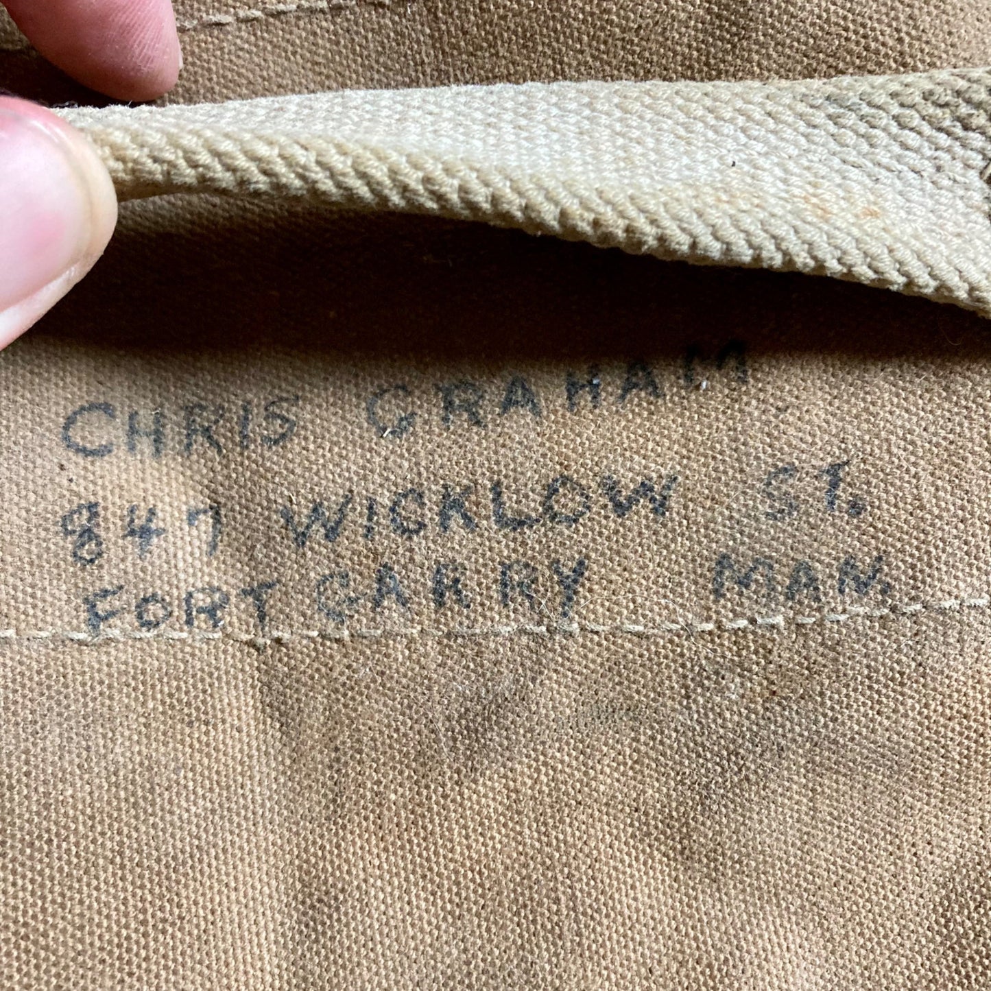 Vintage Military Duffel Bag War Assets Corporation Brown Canvas Army
