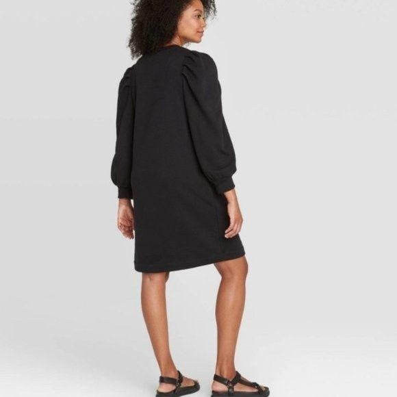 Prologue Black Puff Long Sleeve Sweatshirt Dress XS