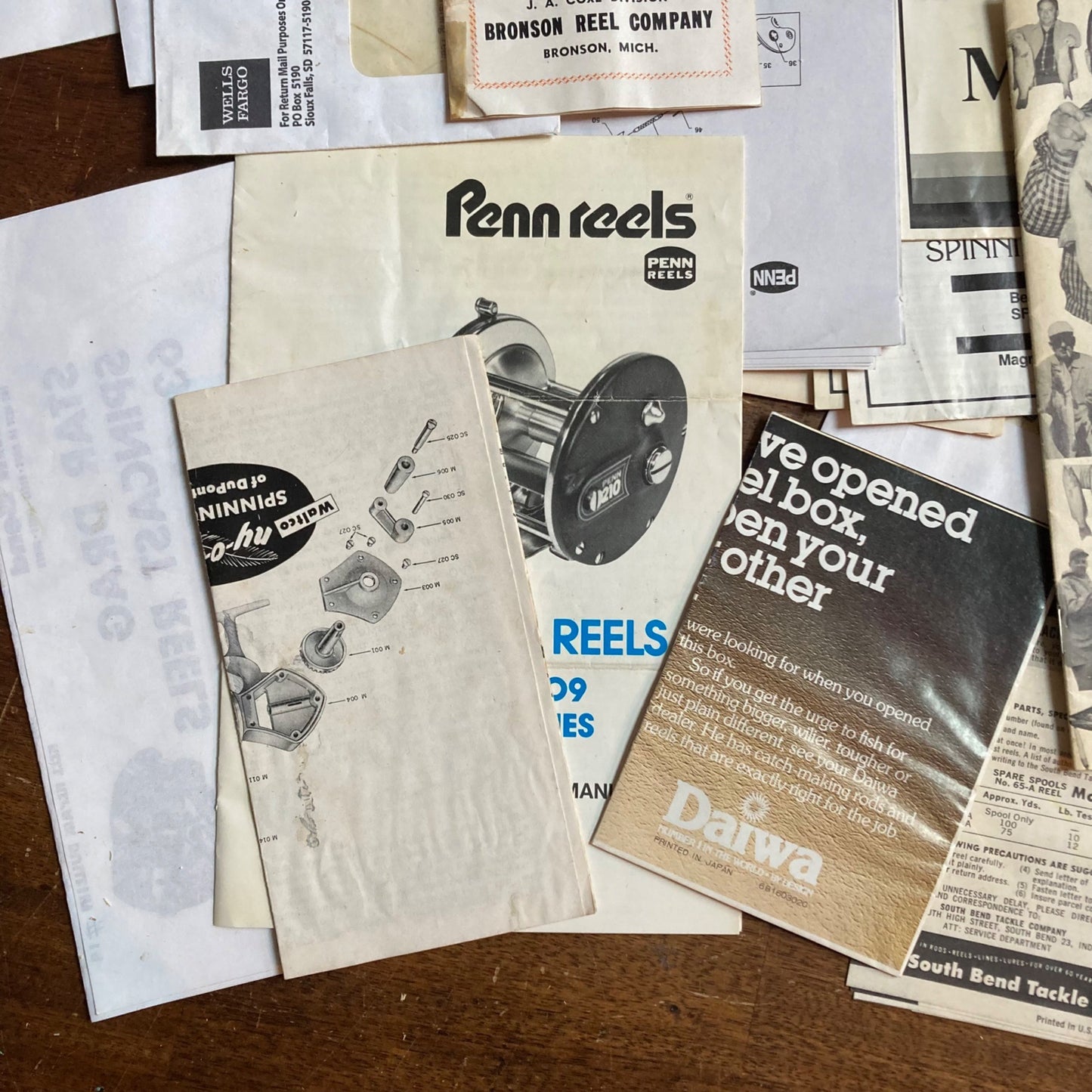 Vintage Lot Fishing Reel Manuals Paper Ephemera