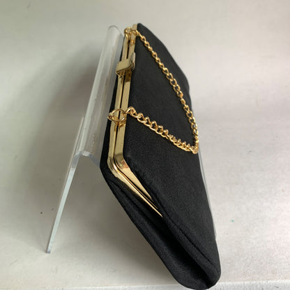 Vintage Black Frame Gold Chain 1950s 1960s Clutch