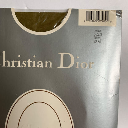 Christian Dior Vintage Diorissimo Ultra Sheer Pantyhose Sandalfoot Control Top 4533 Olive
