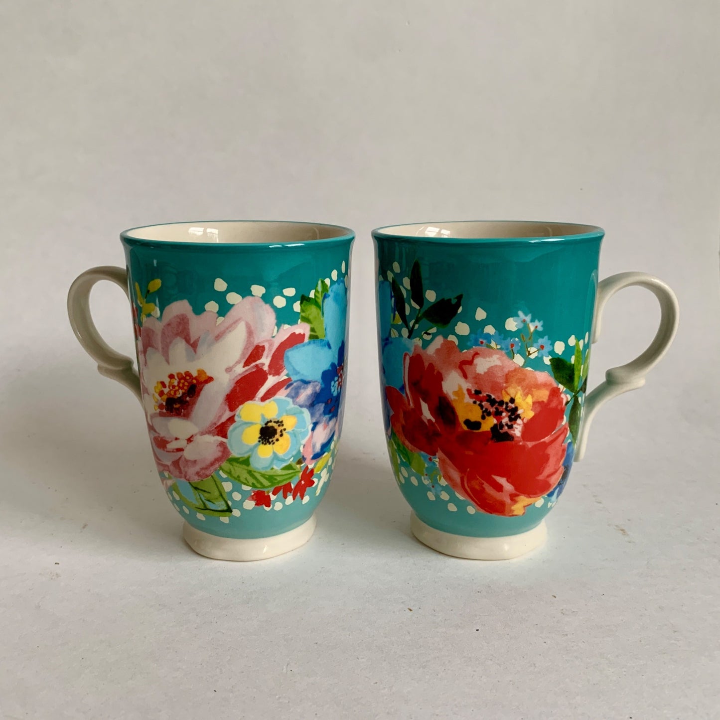 Pioneer Woman Melody Ceramic Coffee Mugs Lot of 2
