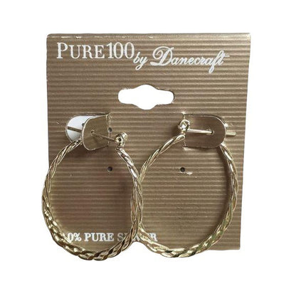 Danecraft 10% Pure Silver Hoop Earrings Oval