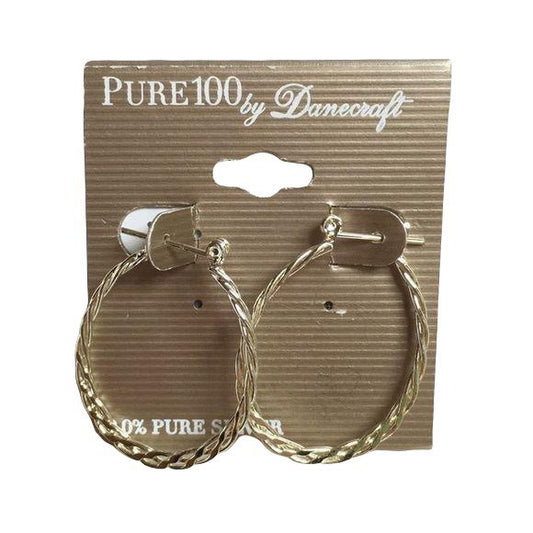 Danecraft 10% Pure Silver Hoop Earrings Oval