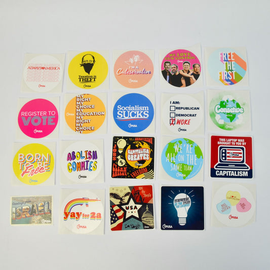 TPUSA Charlie Kirk Stickers Lot of 20 NEW No Duplicates