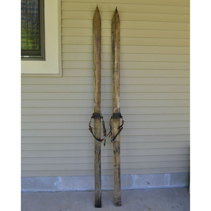 Vintage Wood Snow Skis Downhill Wooden Alpine Skiing 76" Antique 1930's-1940's