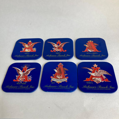 Anheuser-Busch, Inc Beer Coasters w/ Eagle Graphics Through the Years Set of 6