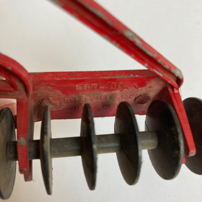 Vintage Ertl Disc Plow 5" Red Farm Implement Cultivator MADE IN USA