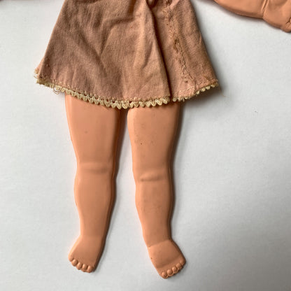 Vintage 1970s Skinny Jinny Doll With Dress Flat Posable Articulating