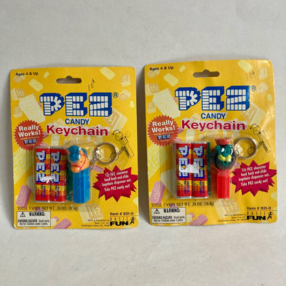 Lot 2 Pez Candy Keychains NEW On Cards Horse & Lion Dispensers