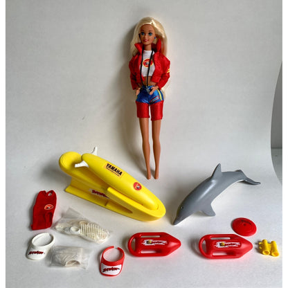 Mattel Barbie Baywatch Doll With WaveRunner Dolphin & Accessories