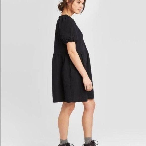 universal thread cotton dress Universal Thread Goods Co. Black 100% Cotton Gauze Balloon Sleeves Dress Size XS