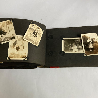 Antique Photograph Book w/ 35 Black & White Photos Automobiles, Airplane, Family