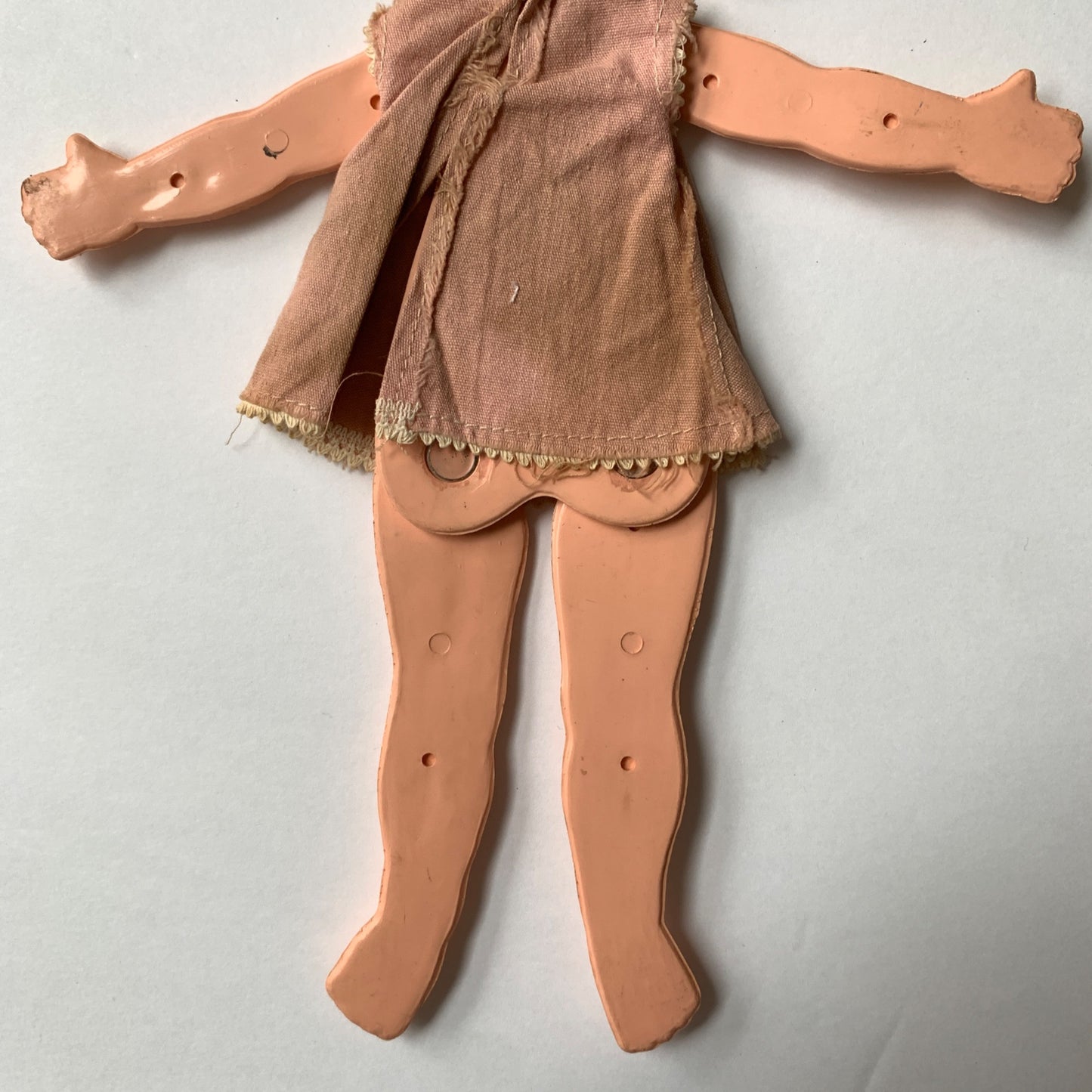 Vintage 1970s Skinny Jinny Doll With Dress Flat Posable Articulating